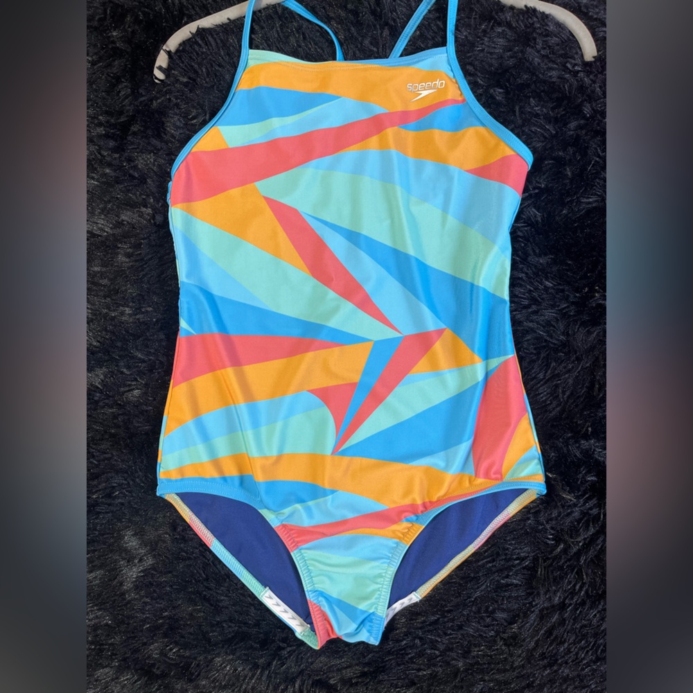 Speedo Multicolor Swimsuit with Blue and Orange